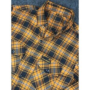 Demons Behind Me Flannel Men’s 2XLT Tall Orange Plaid Skull Embroidered